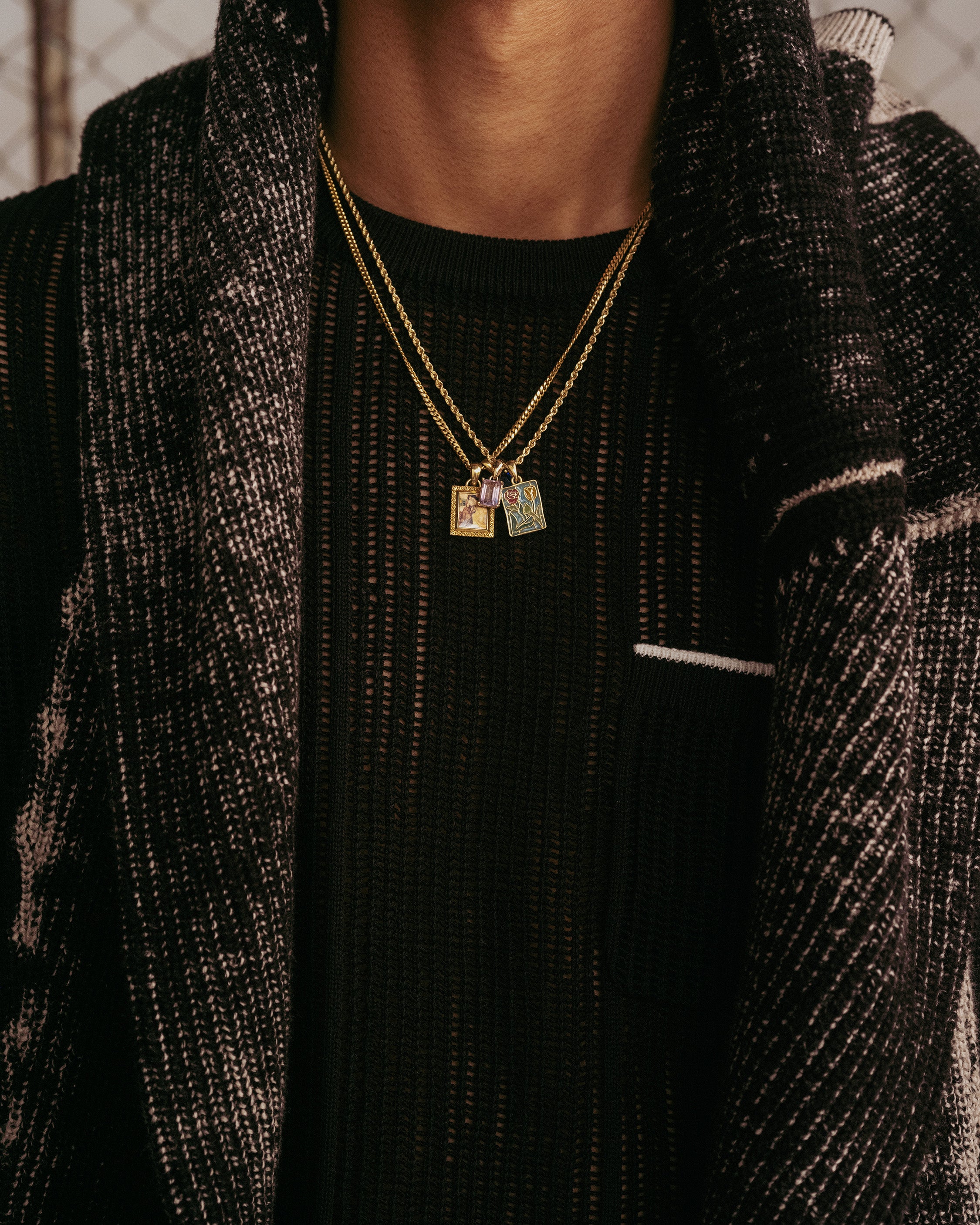 14Kt Gold Stained Glass Crest Pendant 3