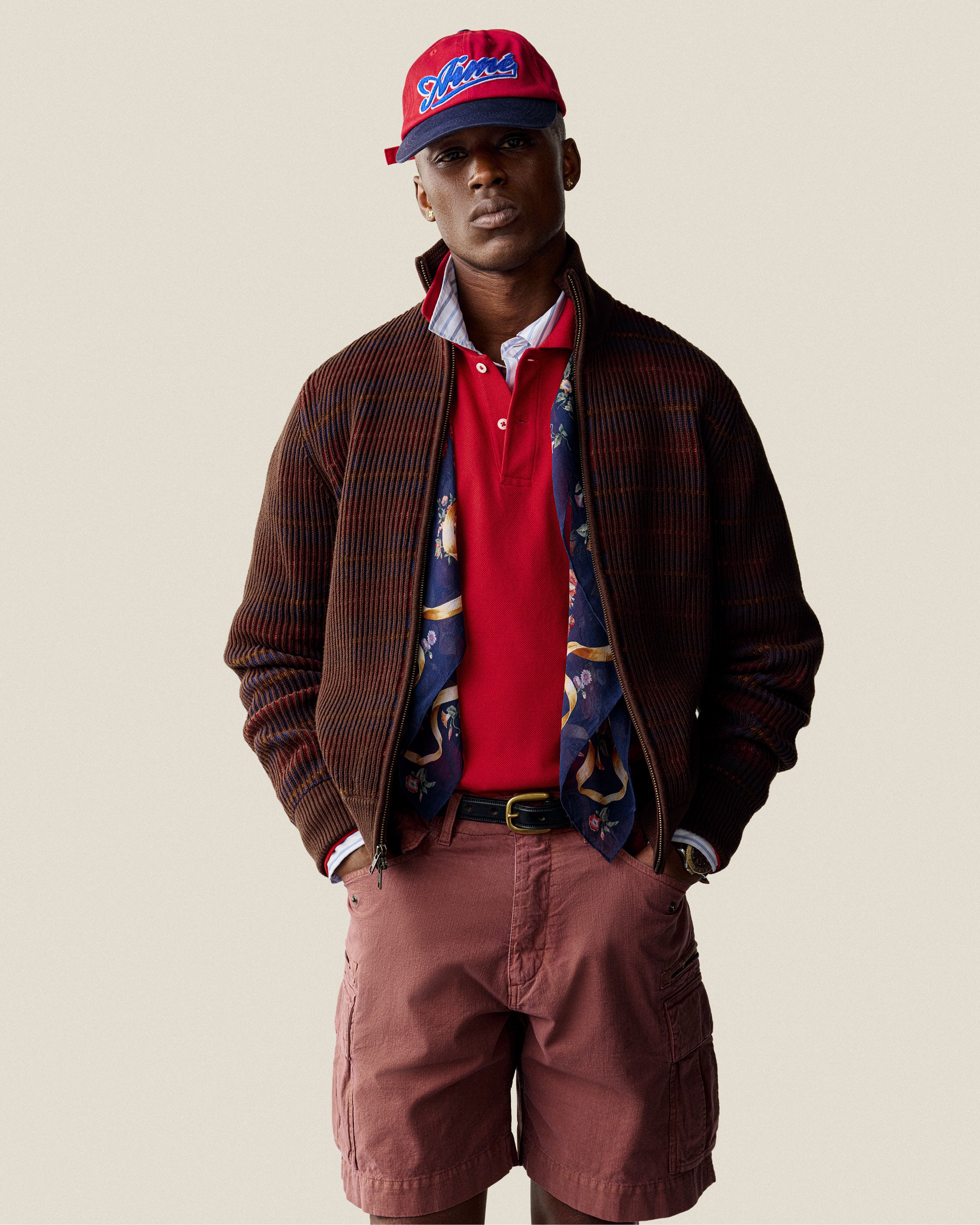 Multi Color Knit Track Sweater 3