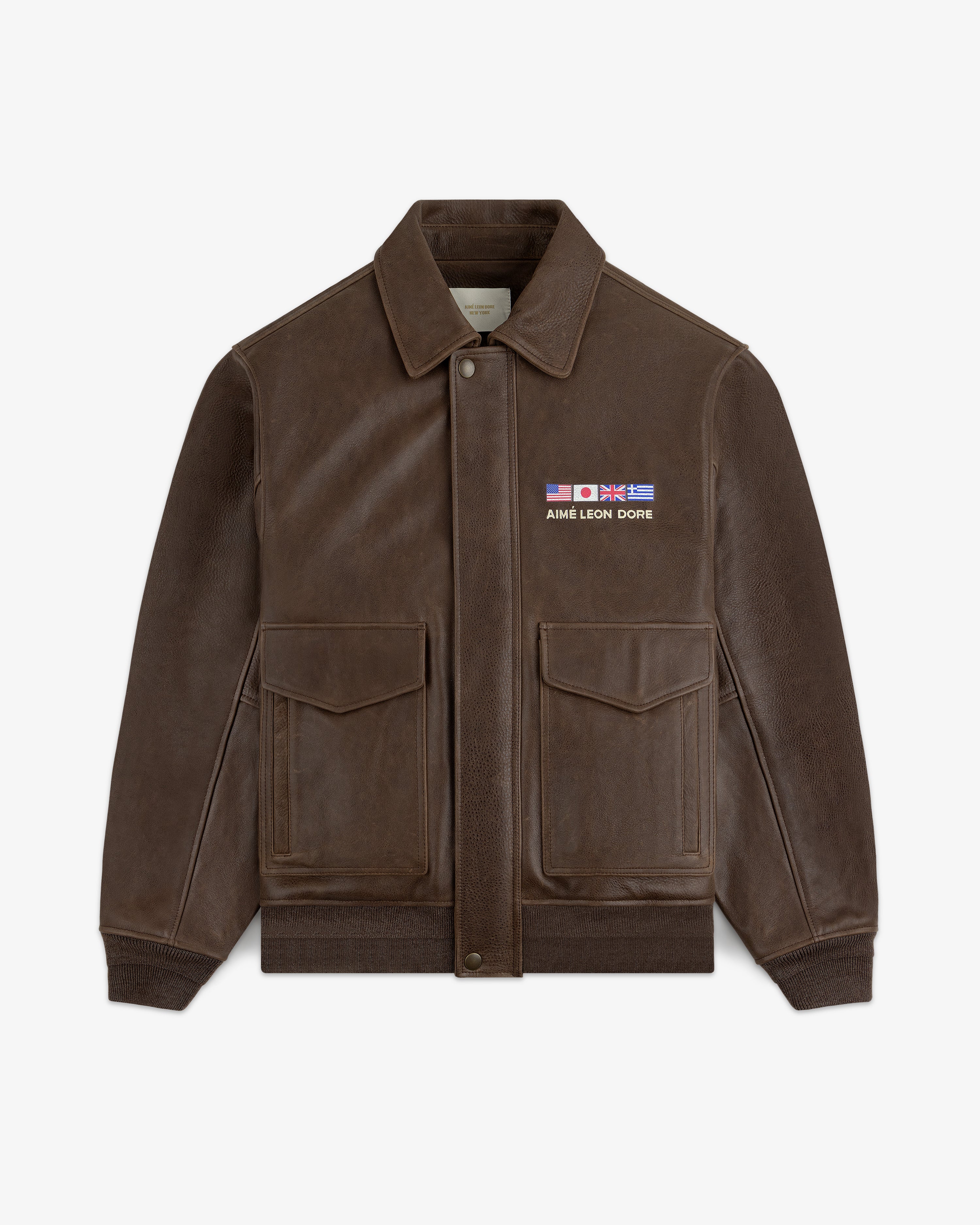 World's Borough Leather Flight Jacket 2