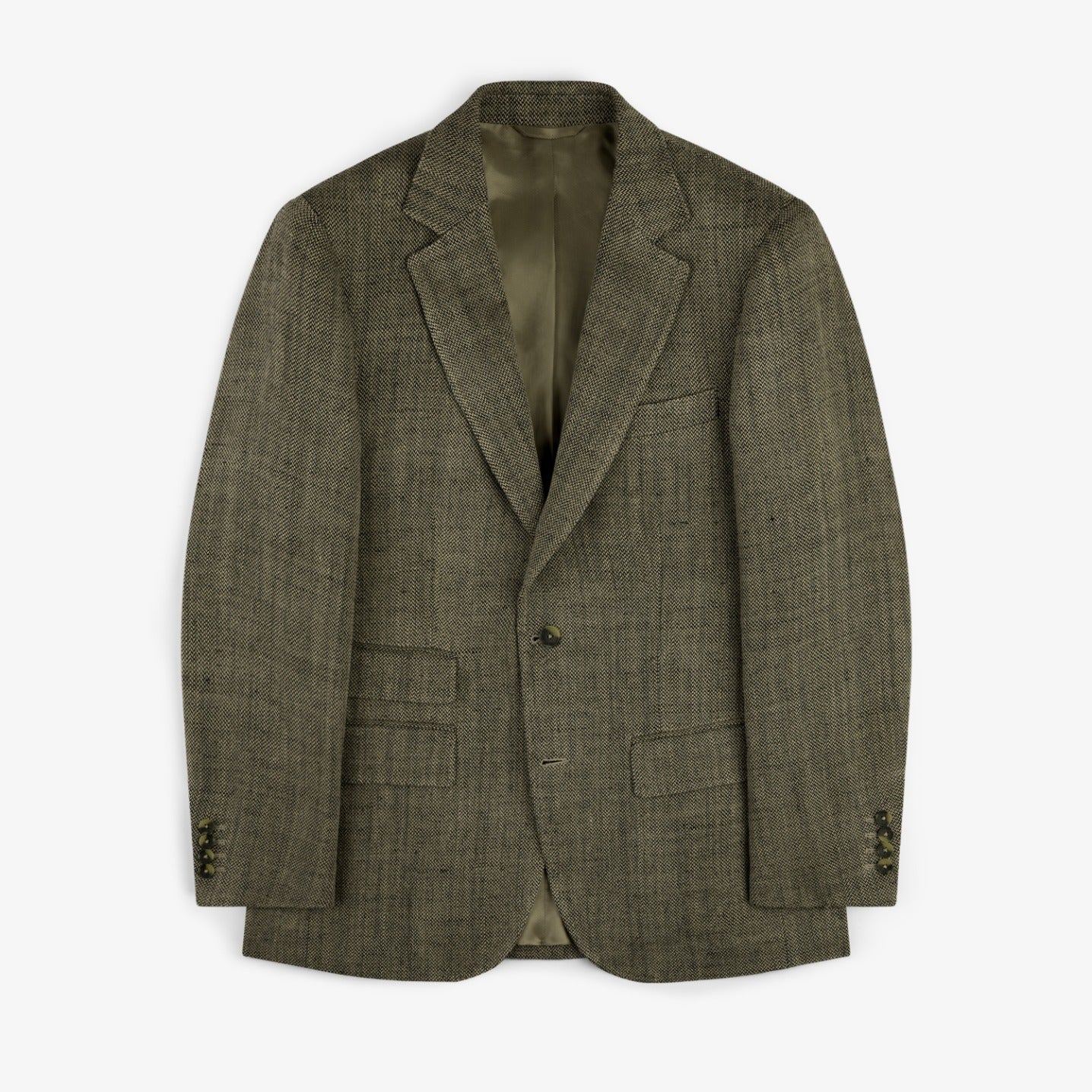 Single-Breasted Yarn Dyed Linen Suit Jacket