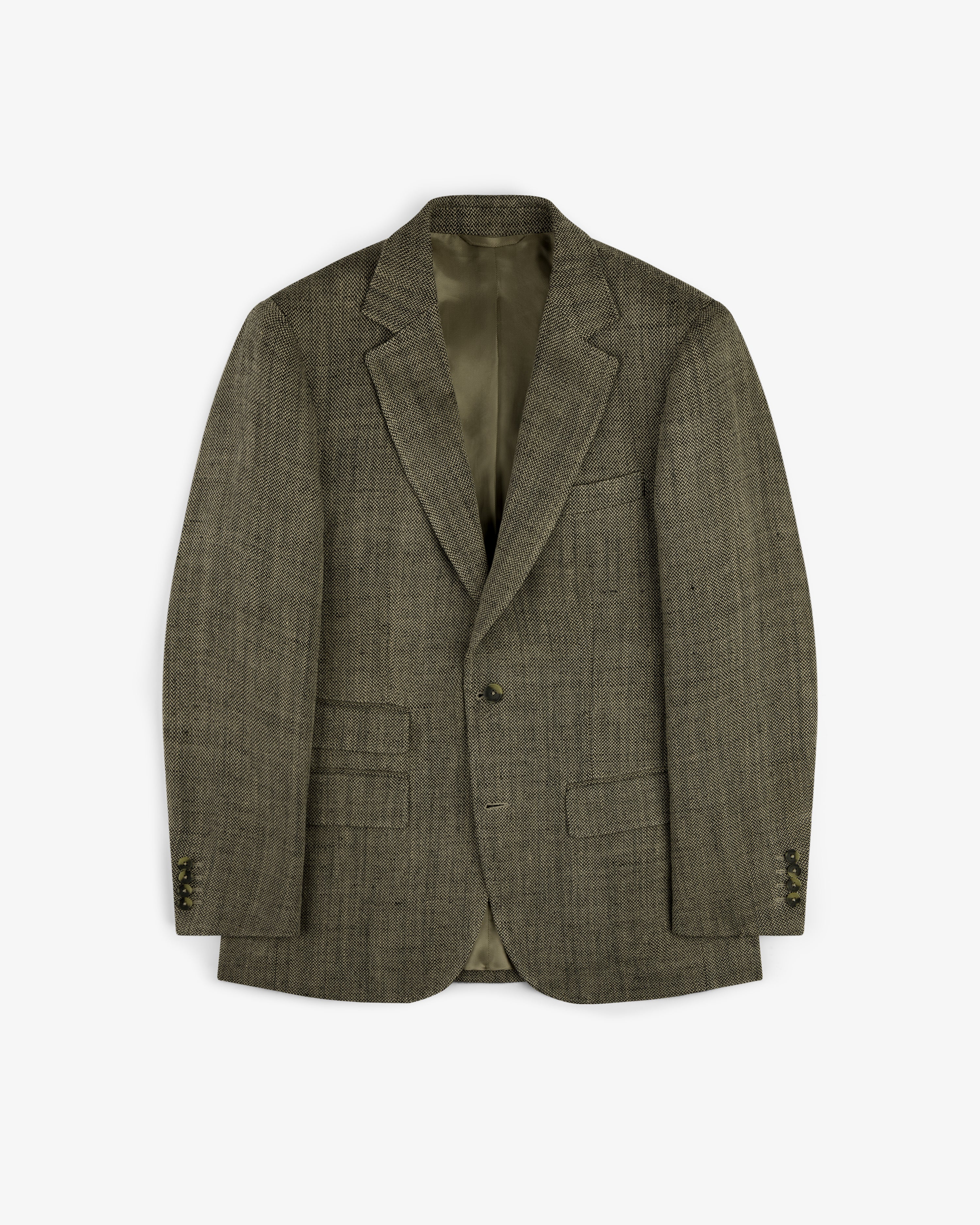 Single-Breasted Yarn Dyed Linen Suit Jacket 2