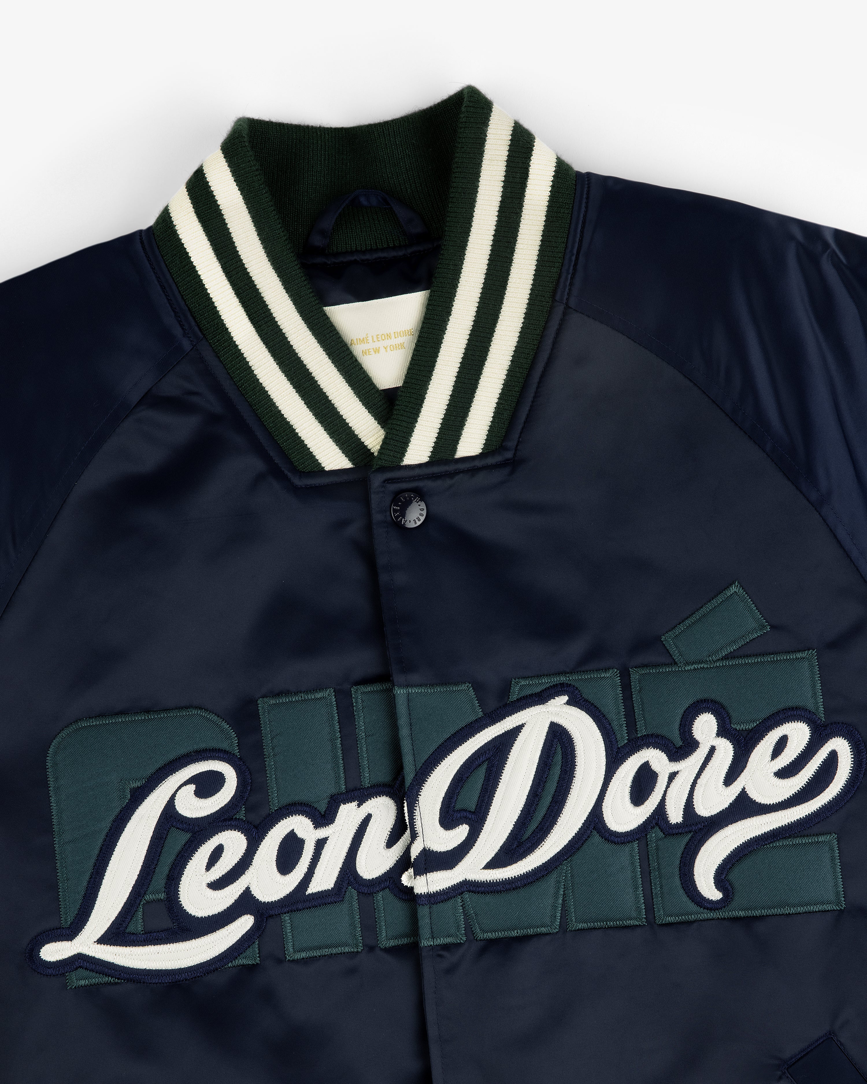 Overlay Logo Satin Varsity Jacket 3