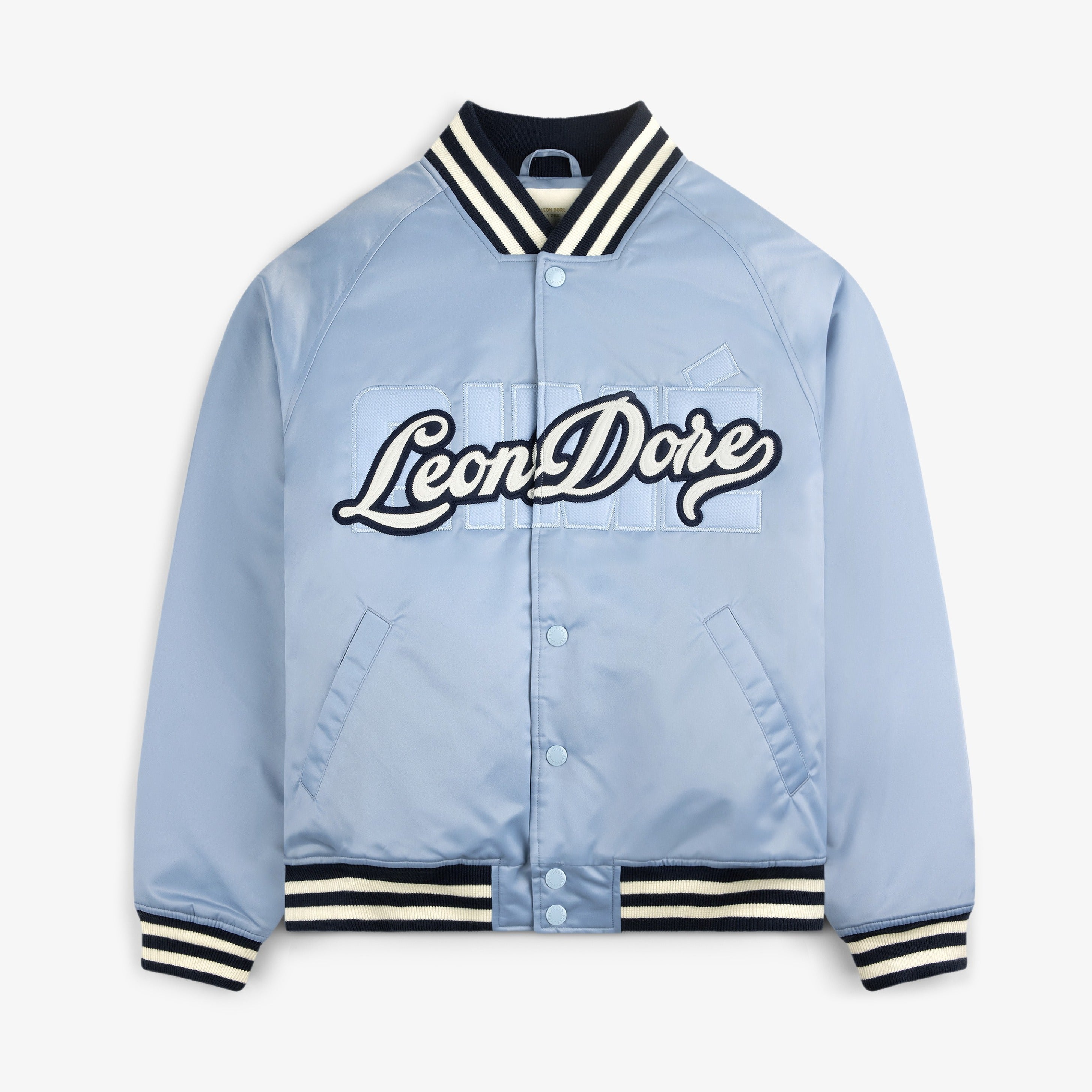 Overlay Logo Satin Varsity Jacket