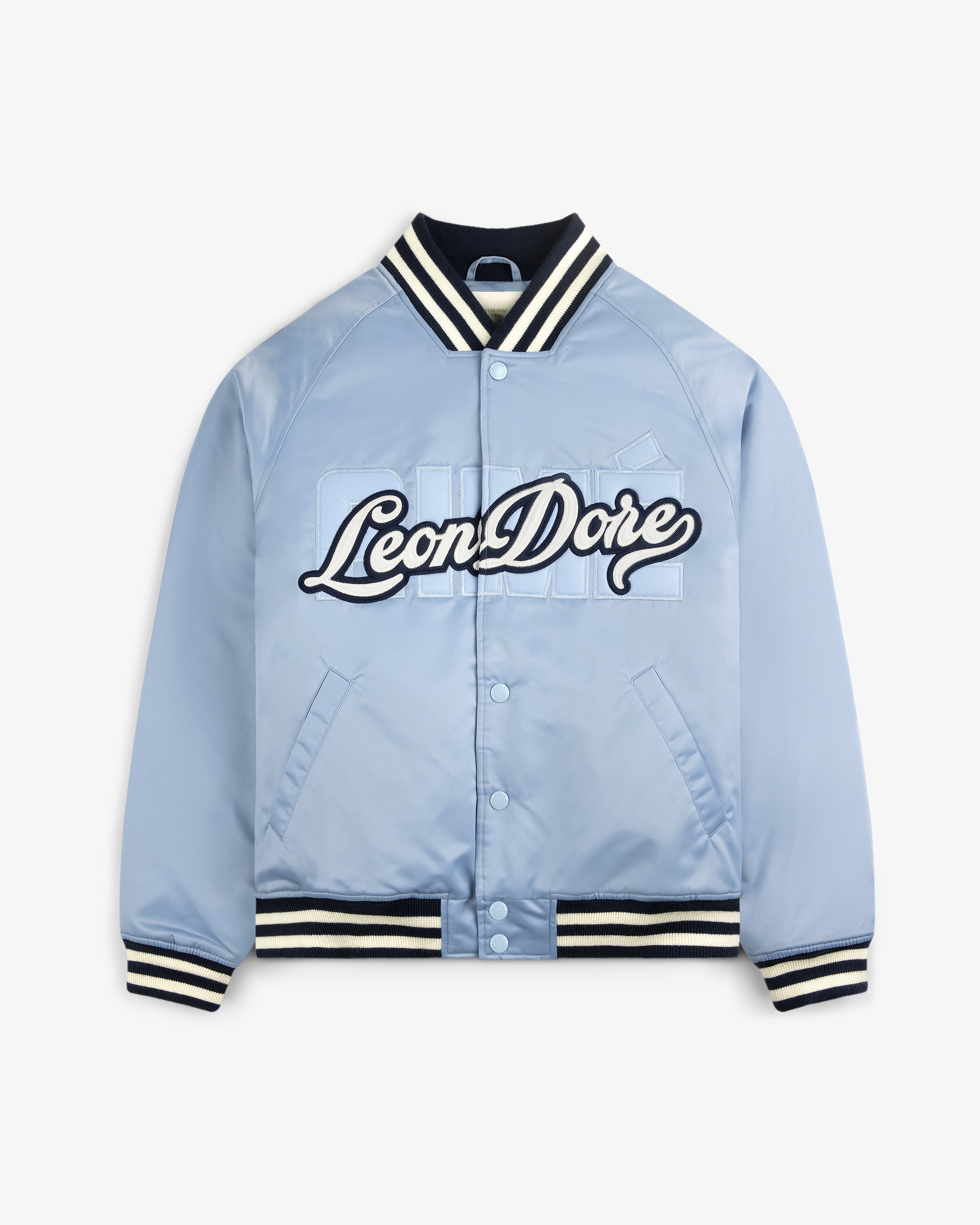 Overlay Logo Satin Varsity Jacket 2