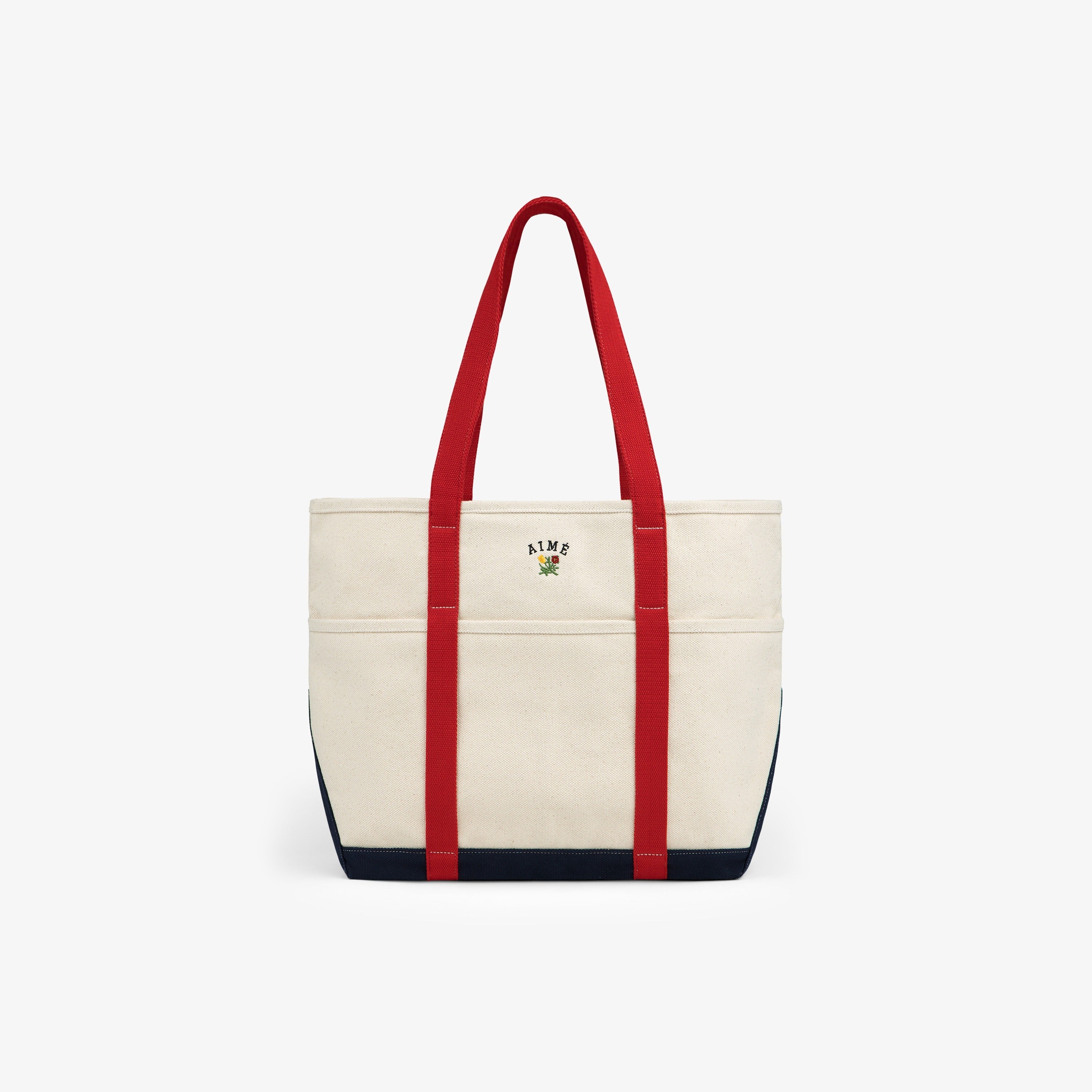 Large Crest Contrast Tote Bag