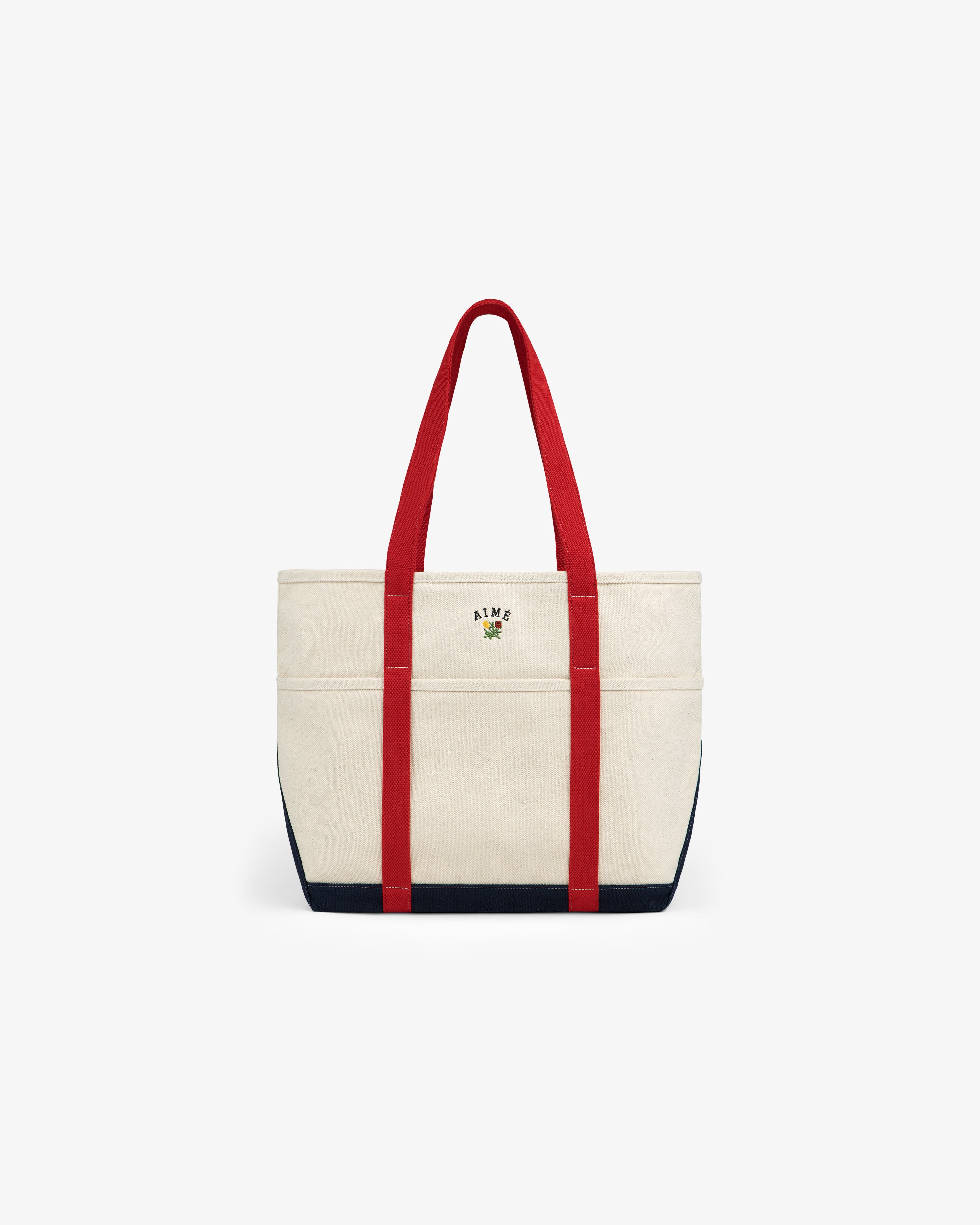 Large Crest Contrast Tote Bag 2