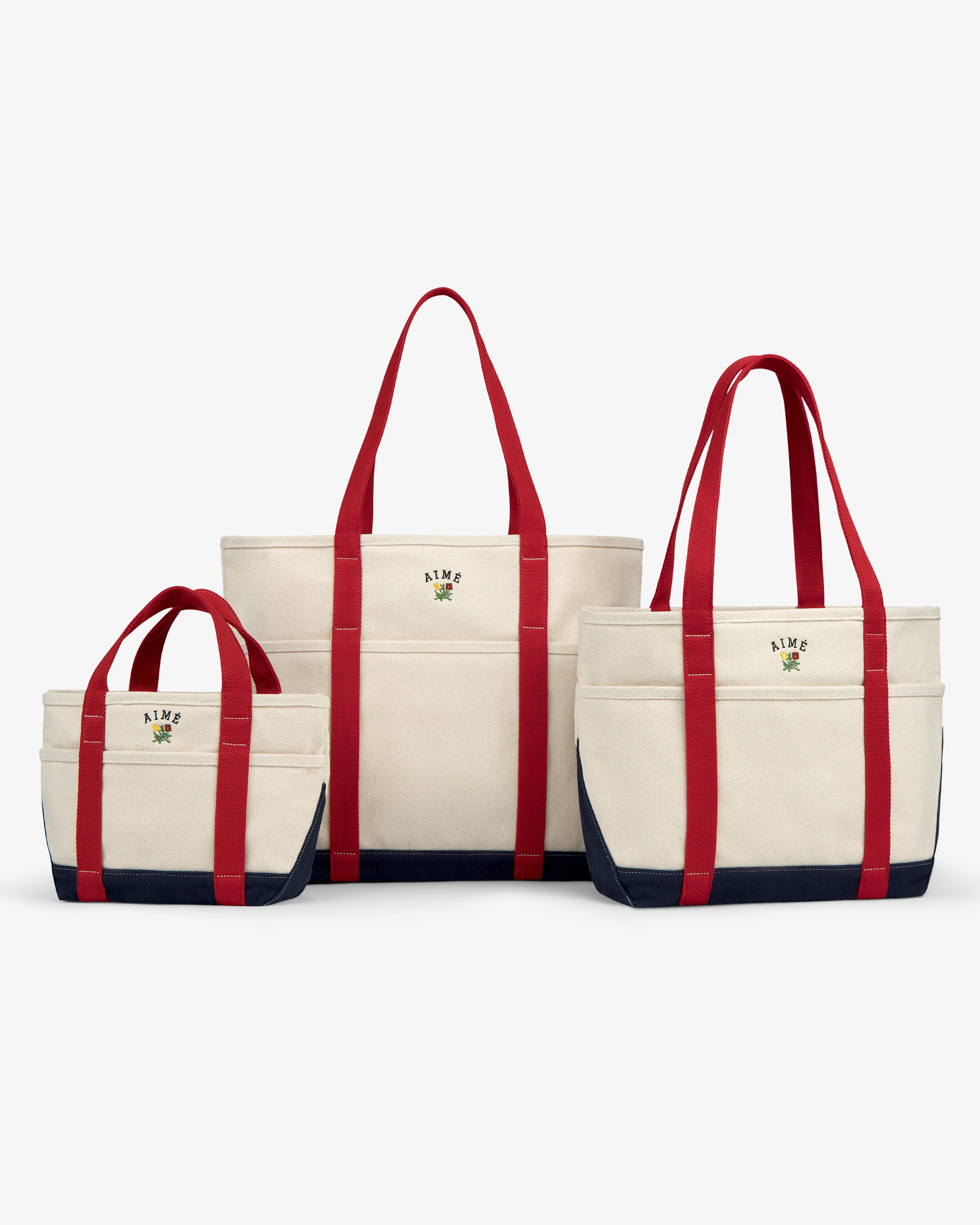 Large Crest Contrast Tote Bag 3