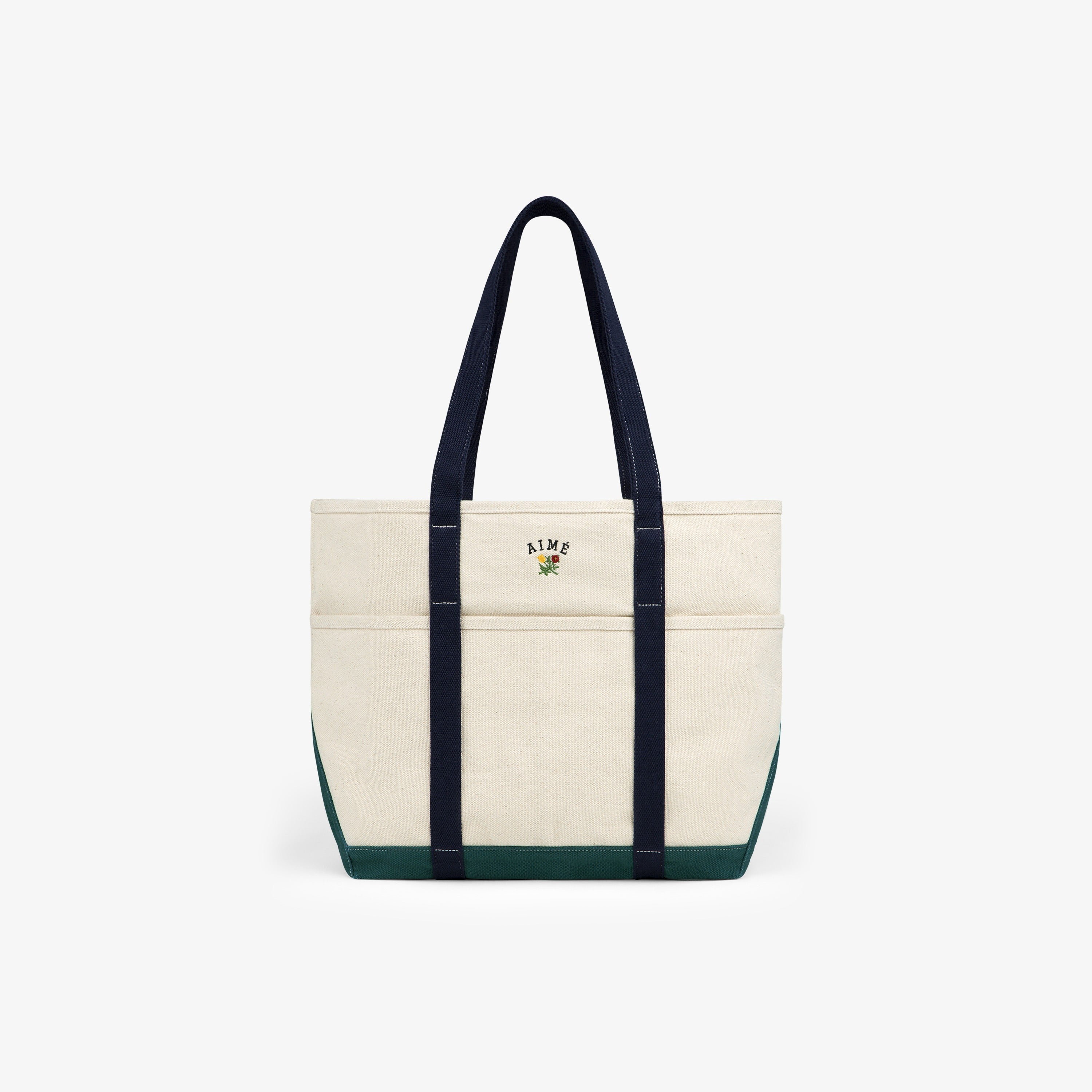 Large Crest Contrast Tote Bag