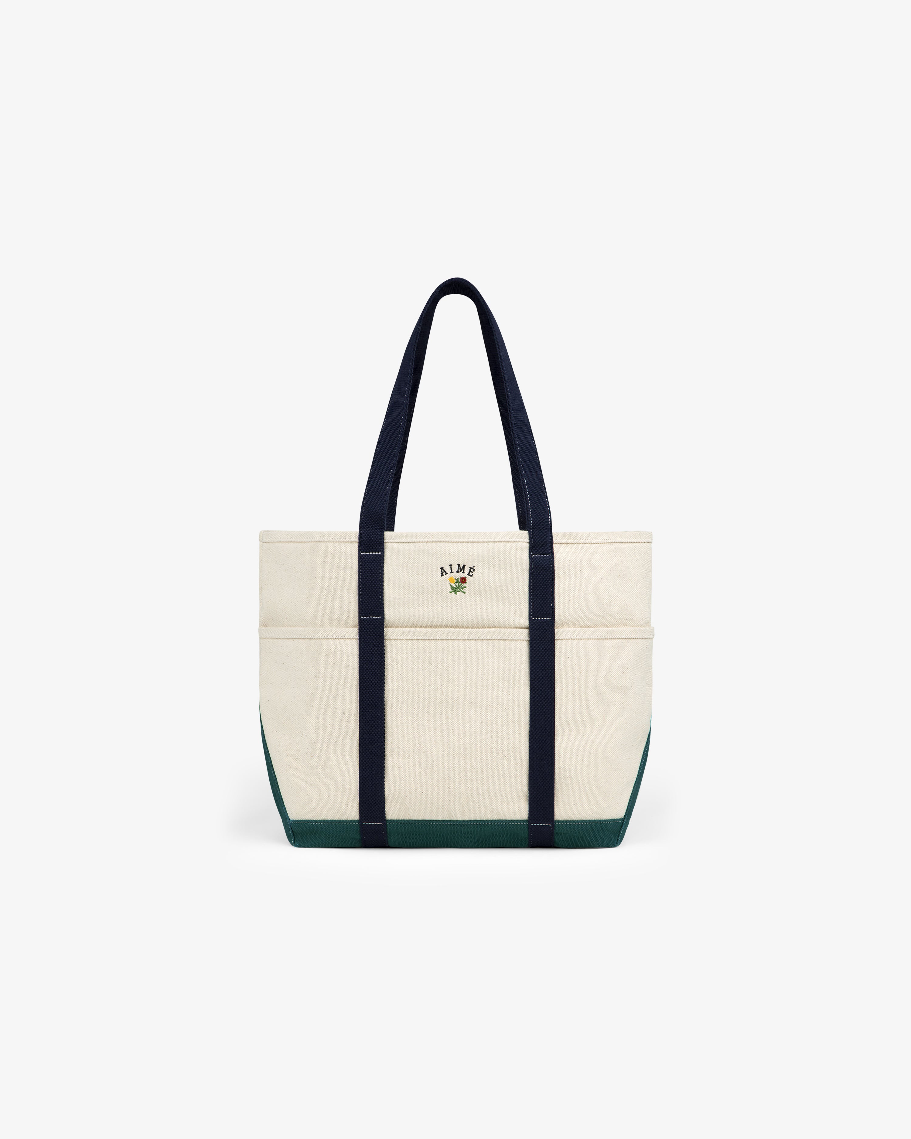 Large Crest Contrast Tote Bag 2