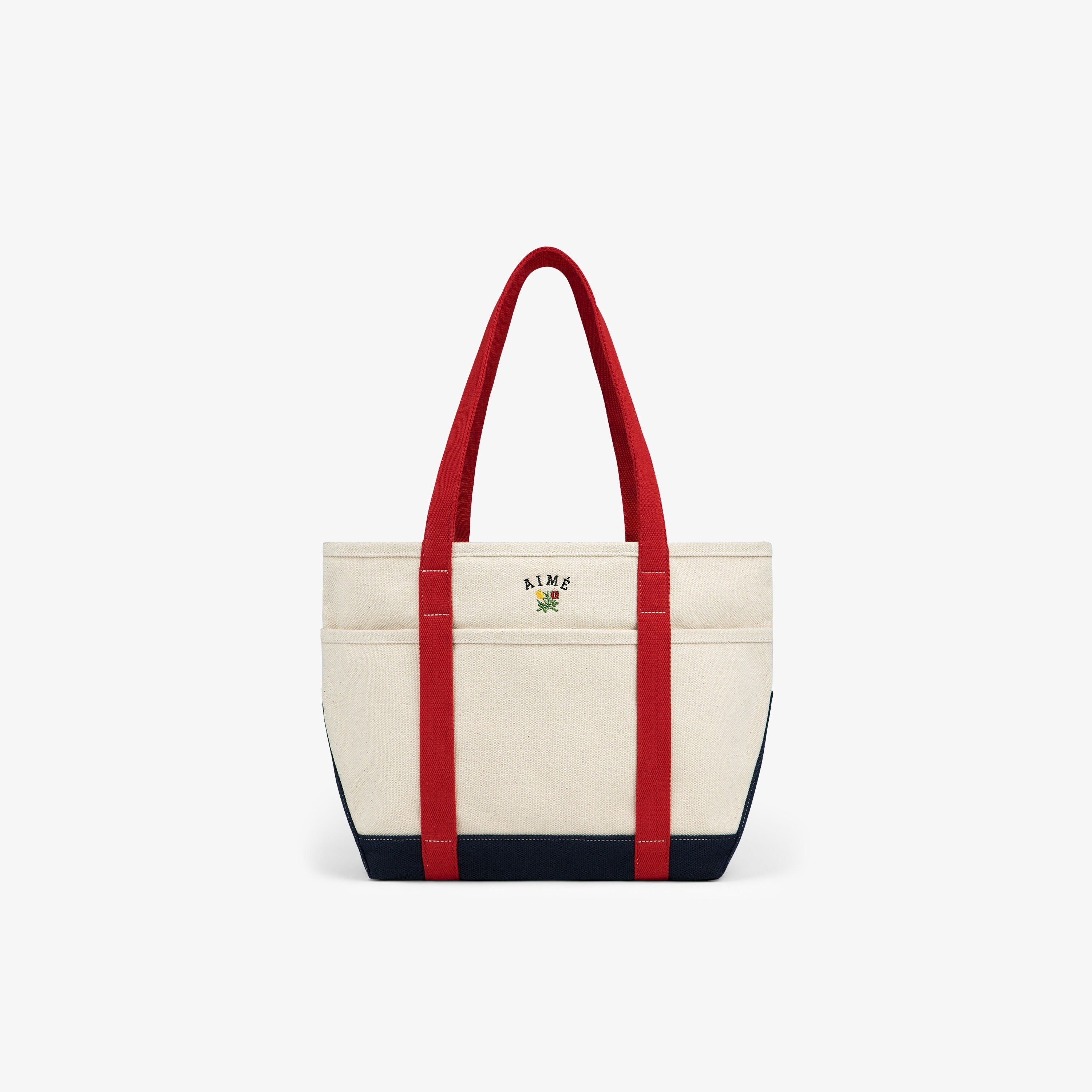 Small Crest Contrast Tote Bag
