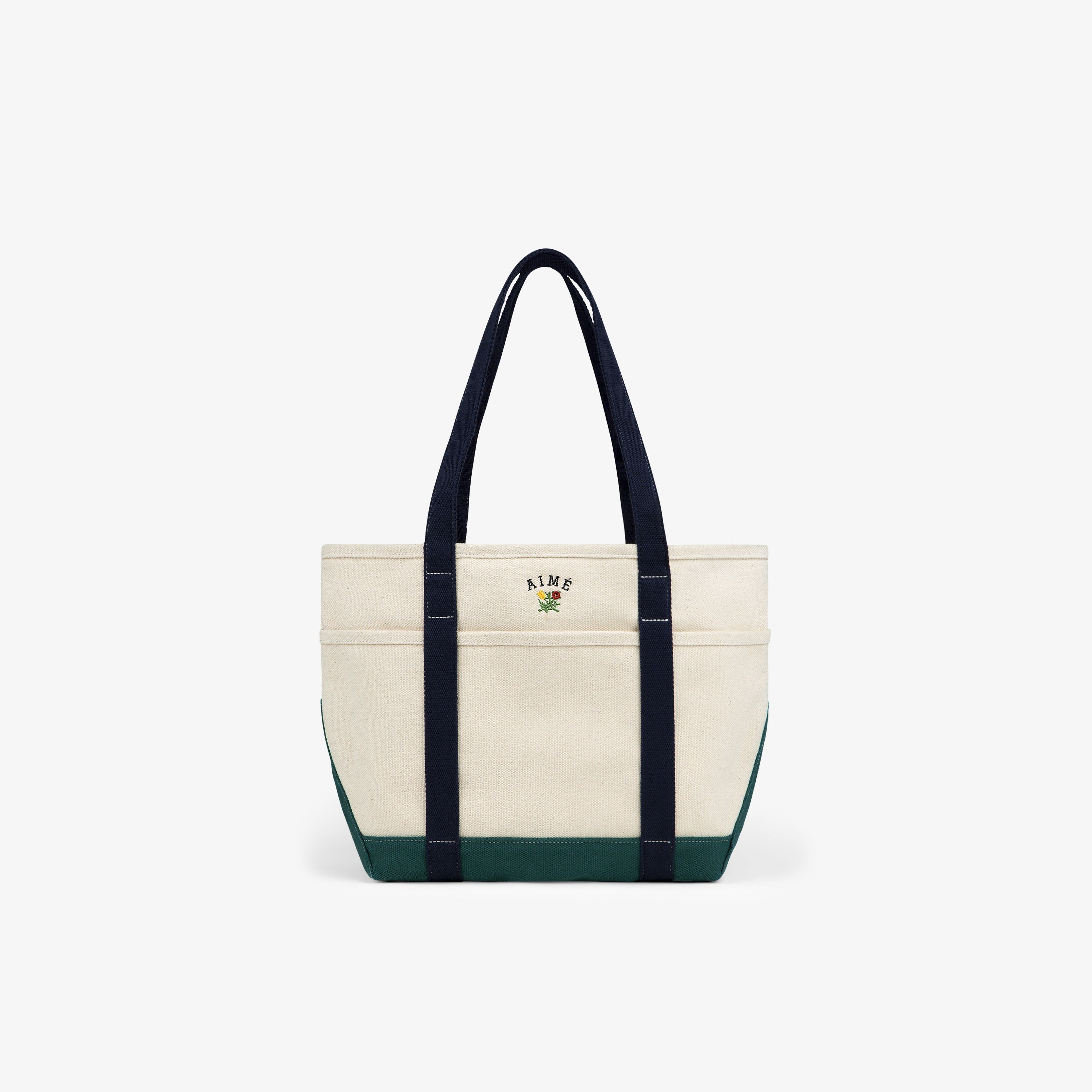 Small Crest Contrast Tote Bag