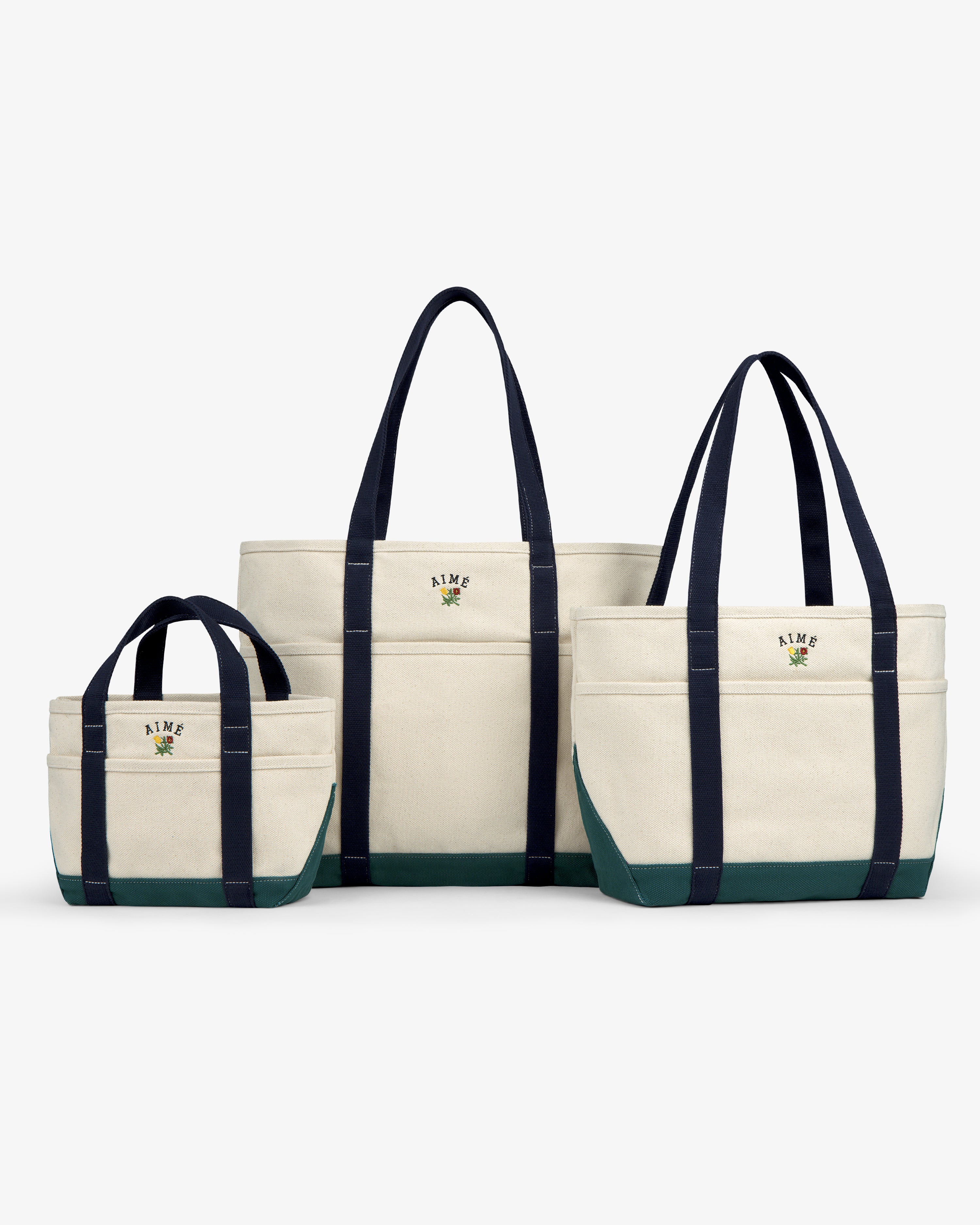 Small Crest Contrast Tote Bag 3