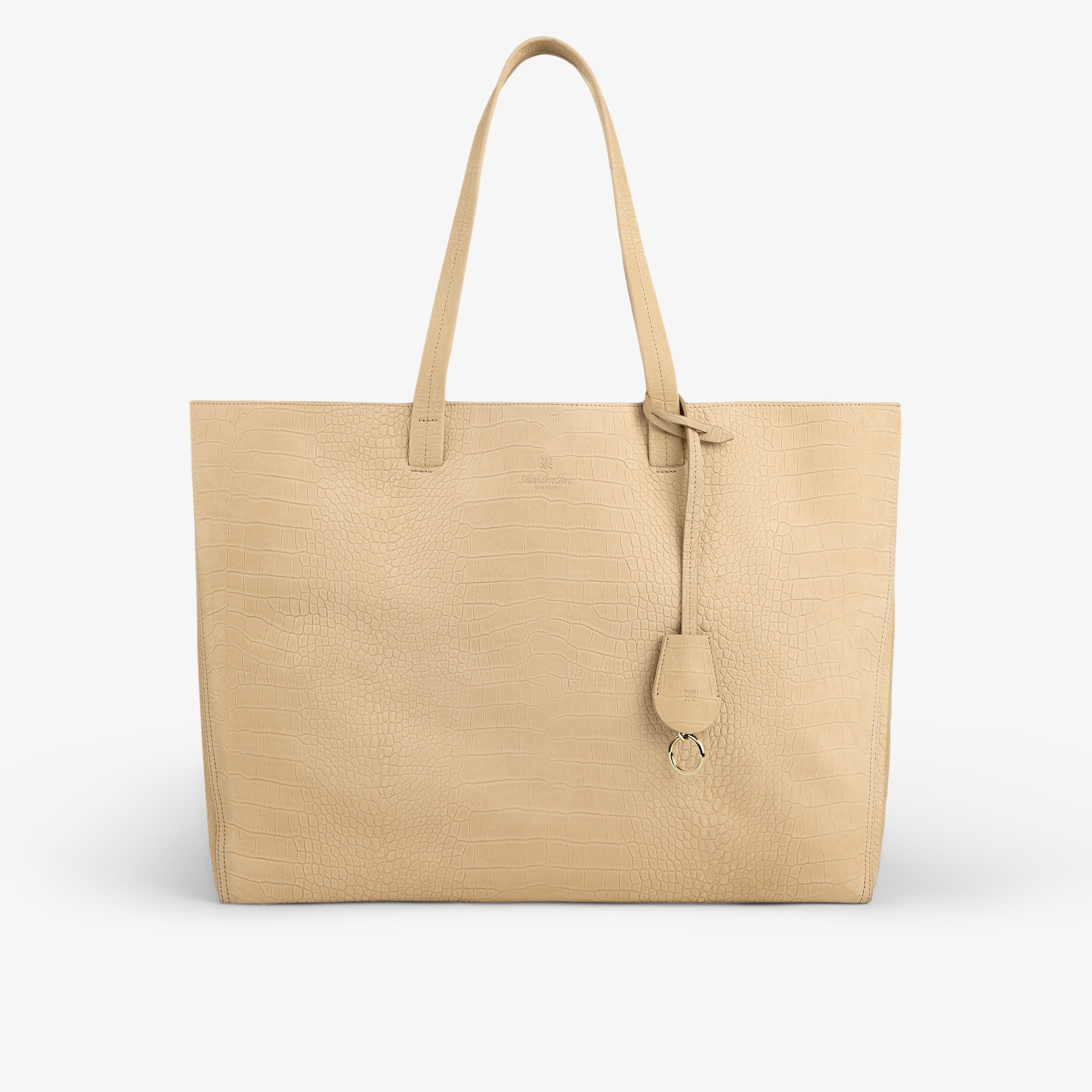 Croc-Embossed Nubuck Tote Bag
