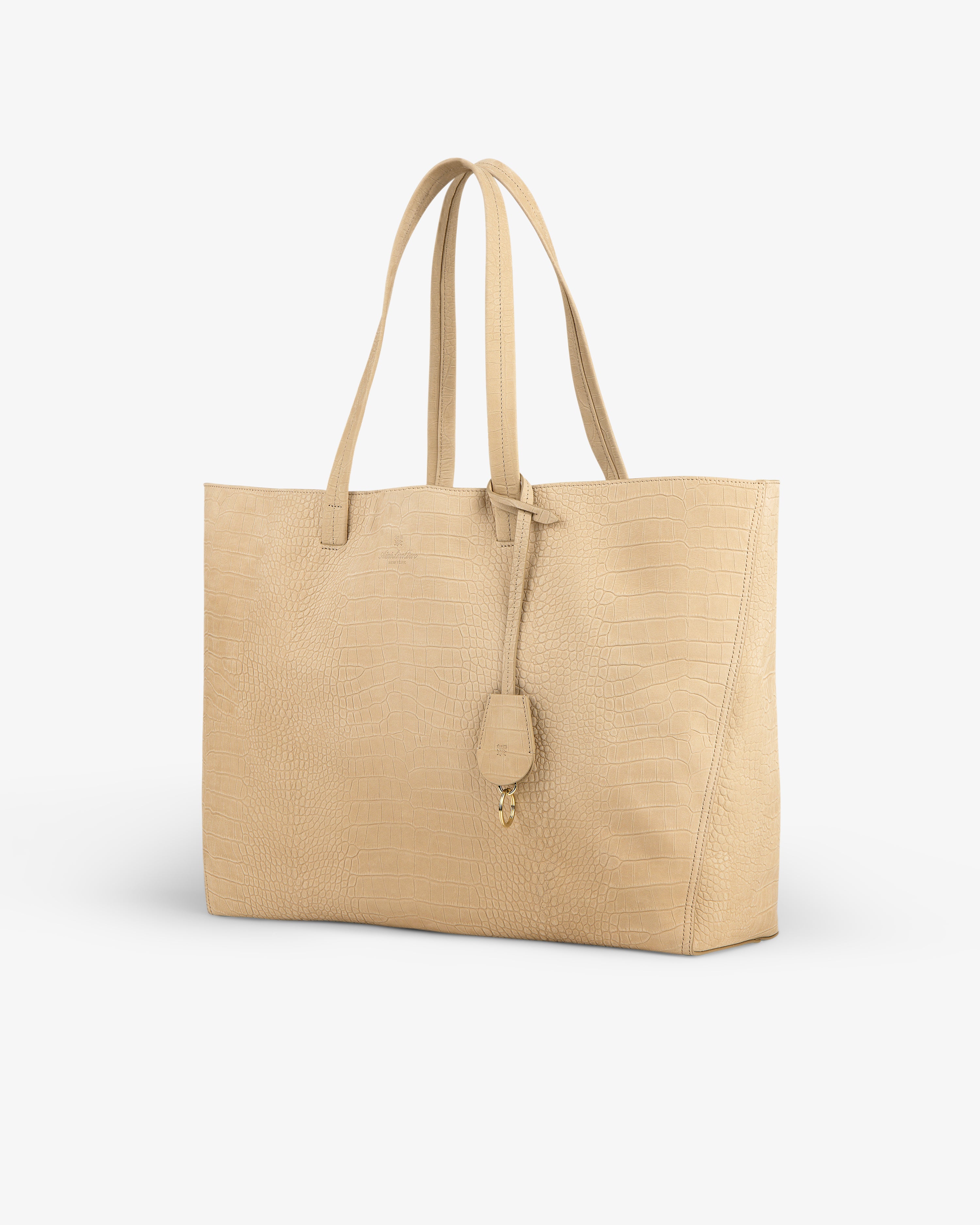 Croc-Embossed Nubuck Tote Bag 4