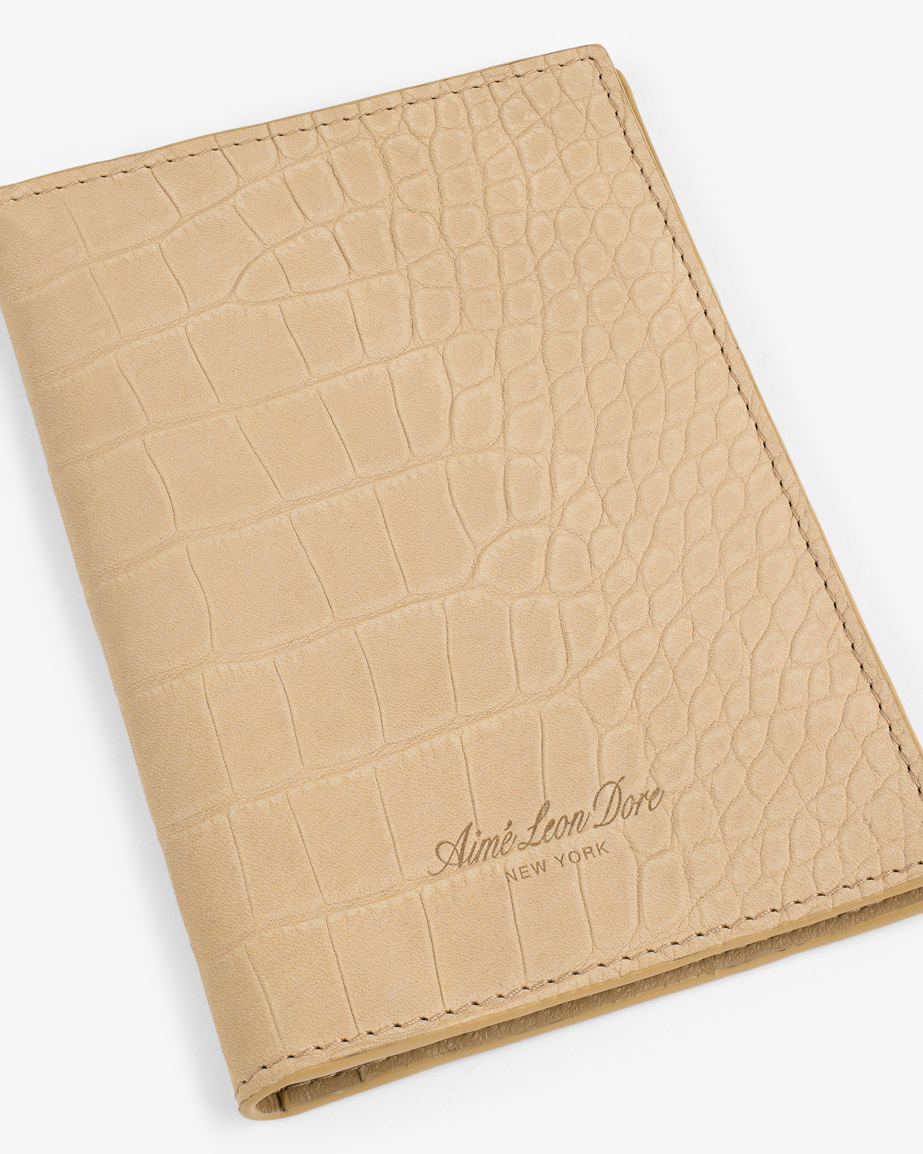 Croc-Embossed Nubuck Passport Holder 4