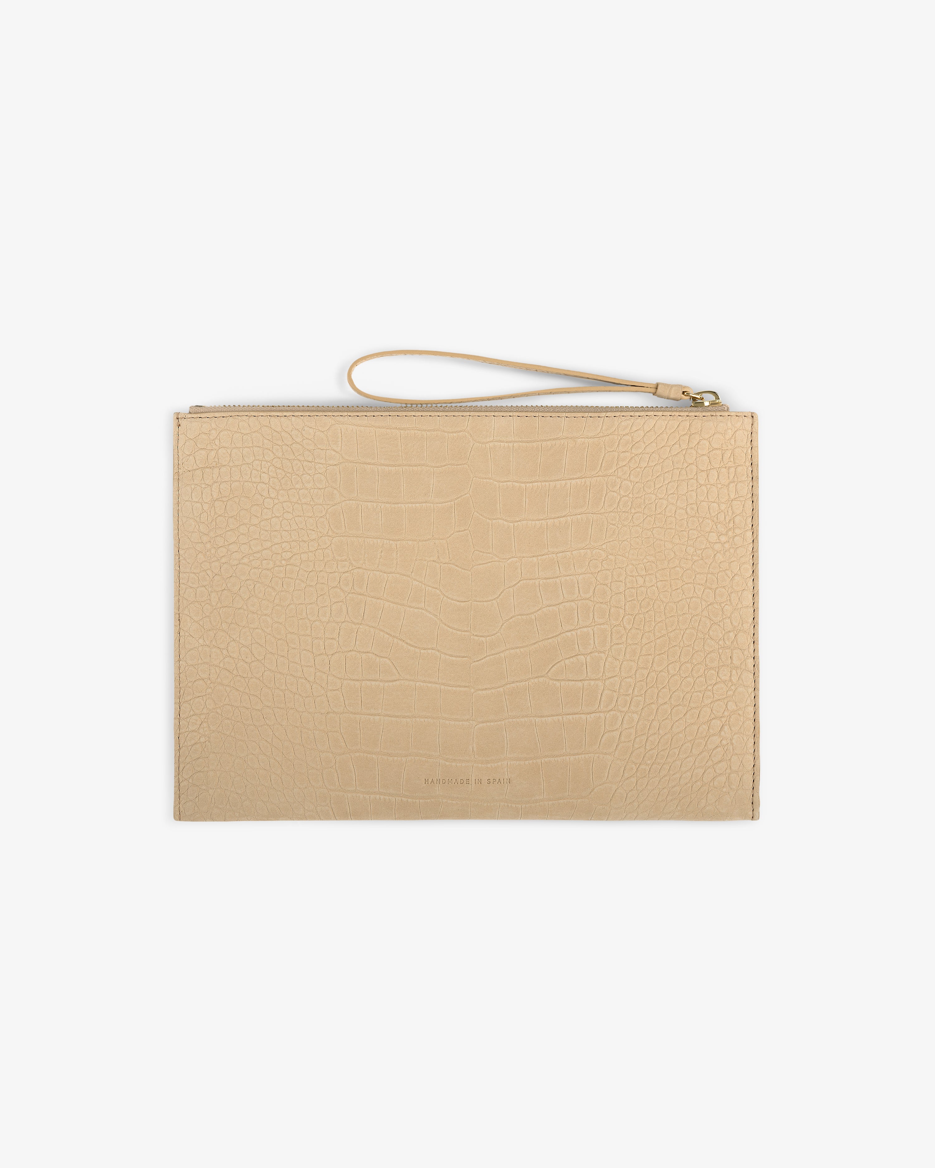 Small Croc-Embossed Nubuck Pouch 3
