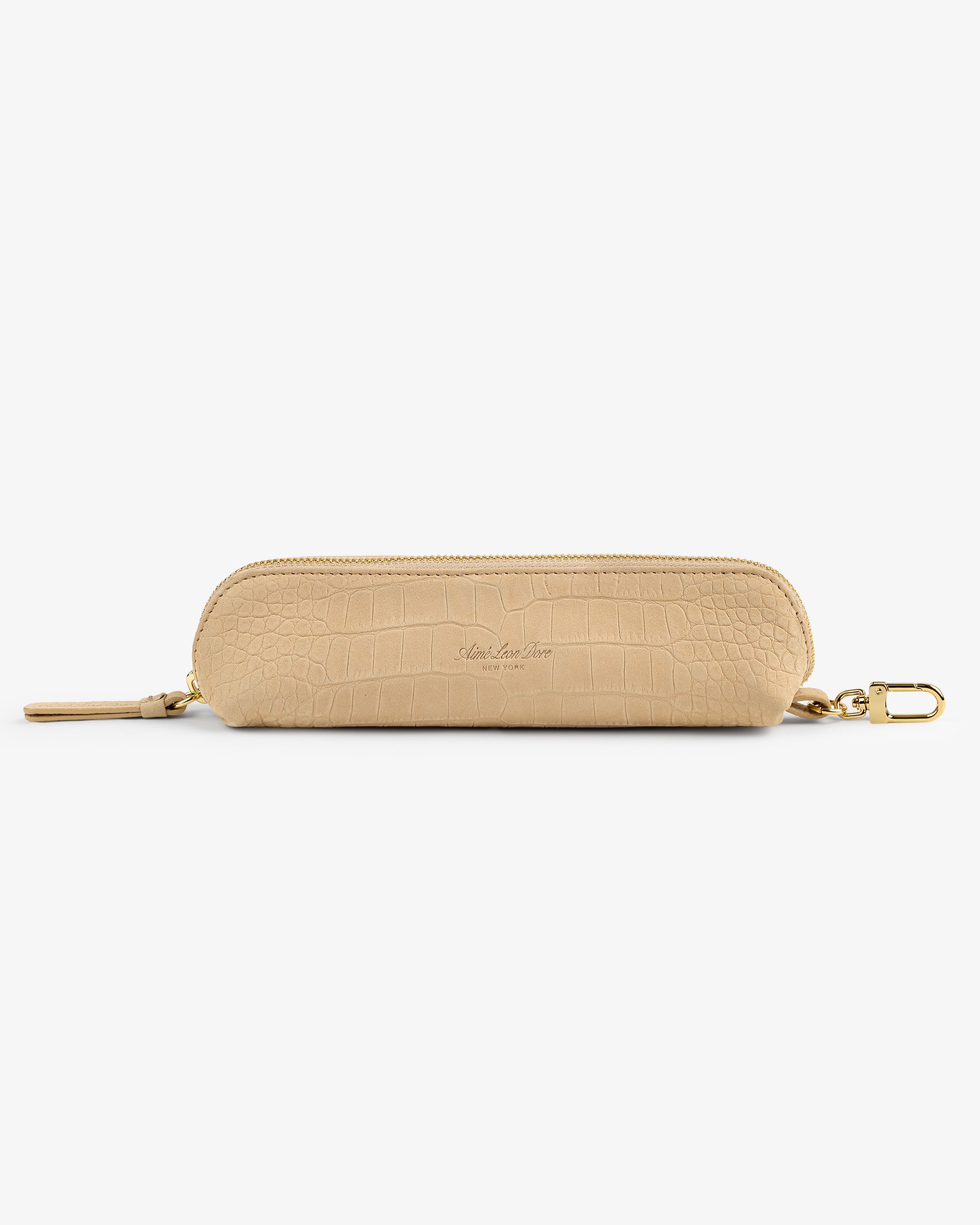 Croc-Embossed Nubuck Pencil Case 2