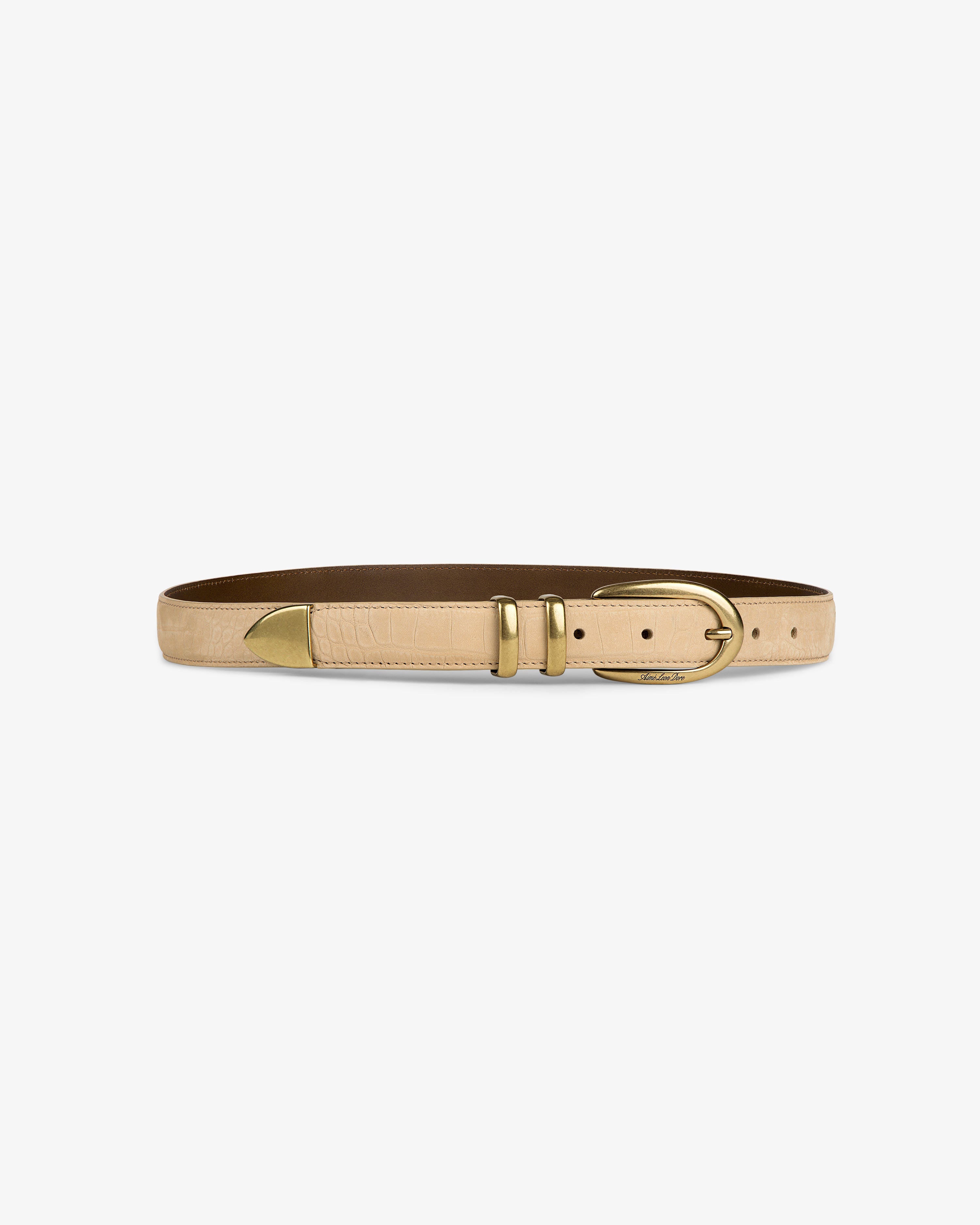 Croc-Embossed Nubuck Belt 2