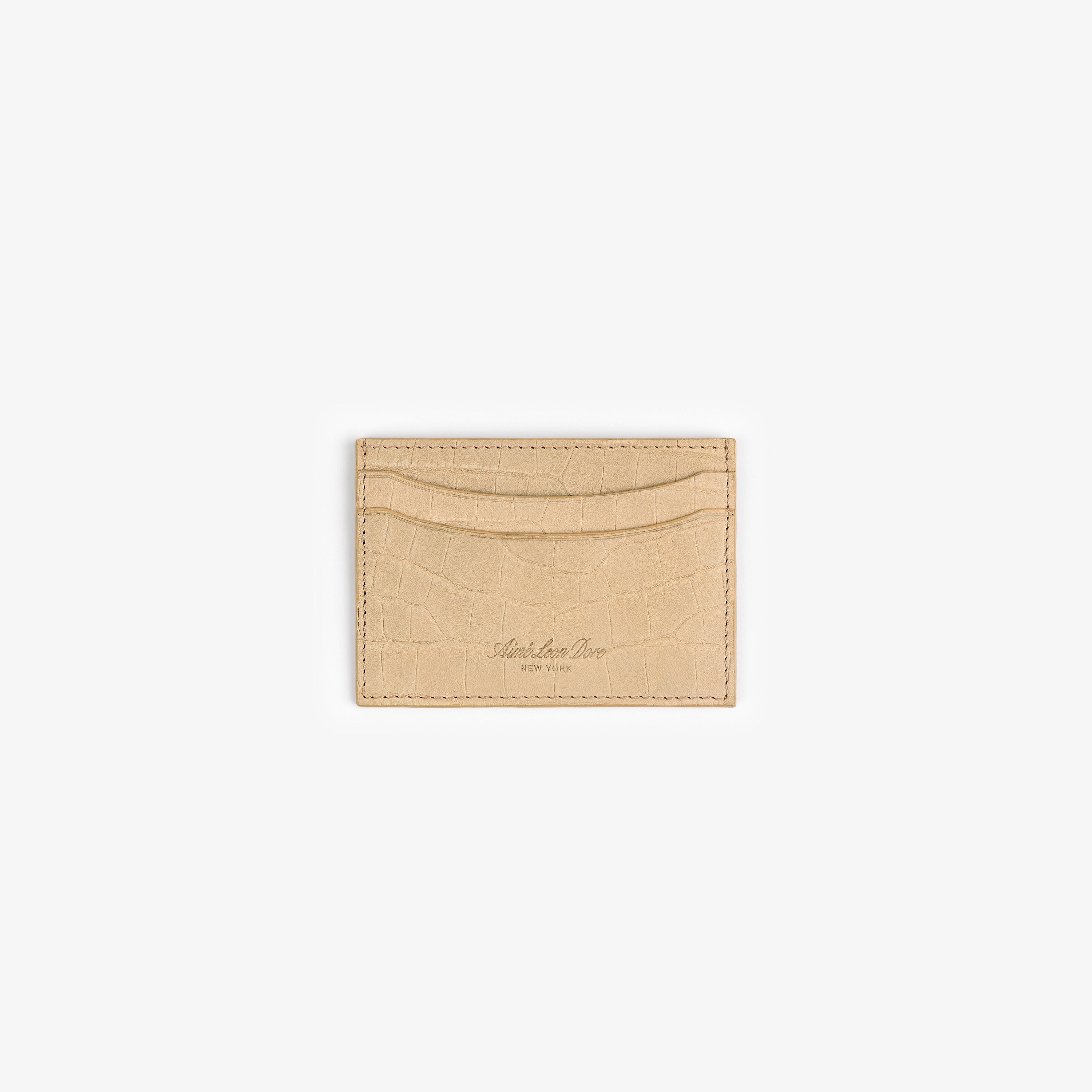 Croc-Embossed Nubuck Cardholder
