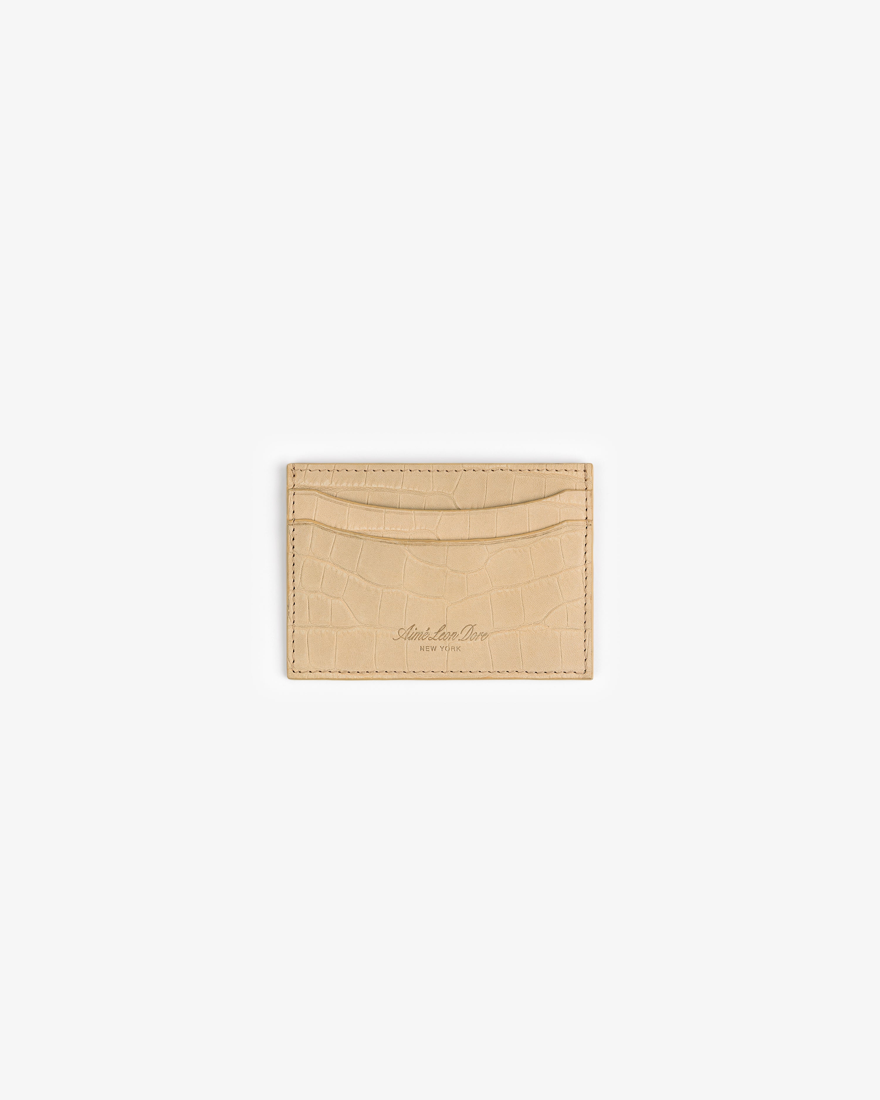 Croc-Embossed Nubuck Cardholder 2