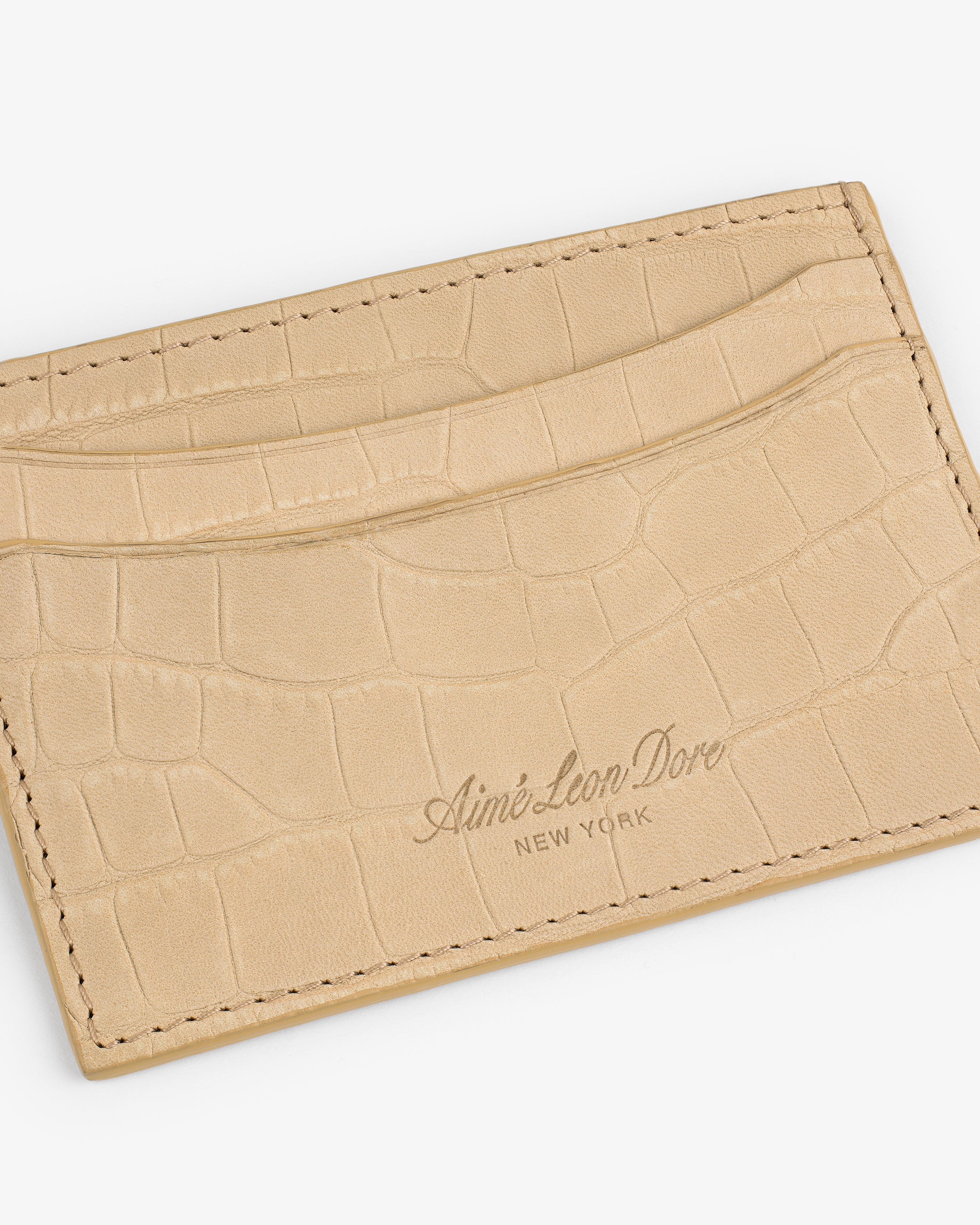 Croc-Embossed Nubuck Cardholder 4