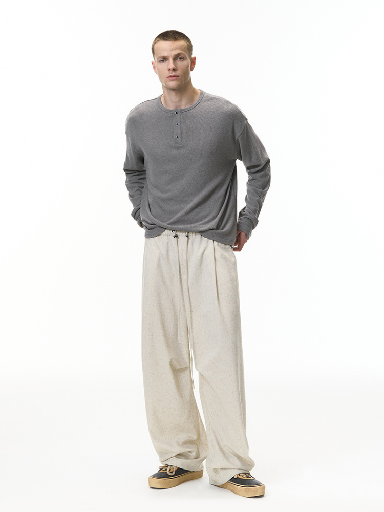 Loom Wide Trouser Beige 3